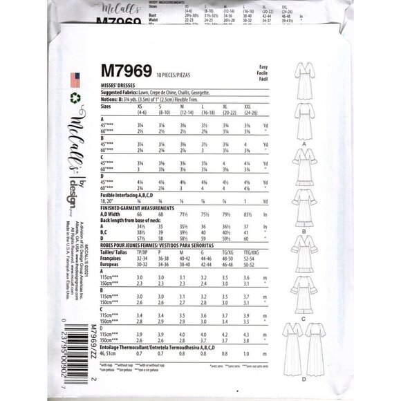 McCall's M7969 Misses L to XXL Pullover Dresses Uncut Sewing Pattern New - Picture 2 of 2